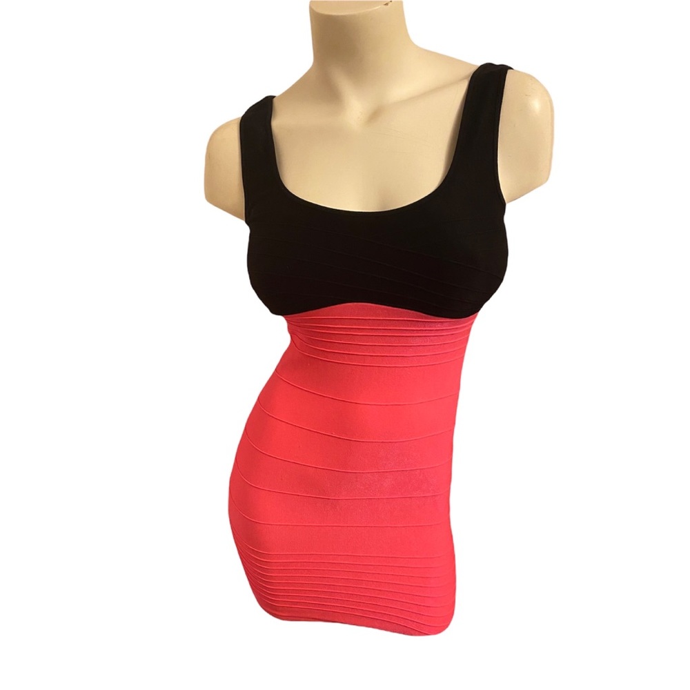 Bebe bodycon Dress Sz M/L Pink and Black